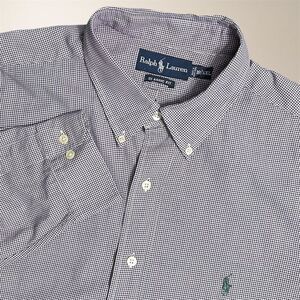 Ralph Lauren Men’s XXL Purple Houndstooth Check Classic Fit Button Down Shirt